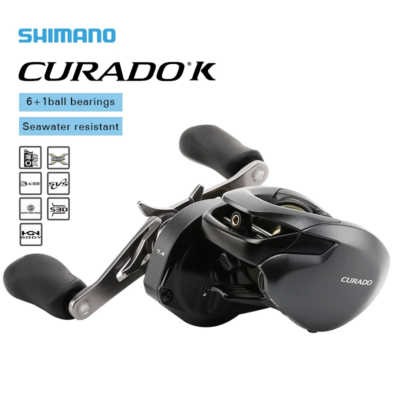 

Катушка рыболовная SHIMANO CURADO K Низкопрофильная, 201/200HG/201HG 200XG/201XG, Передаточное отношение 6,2: 1/7.4:1/8,5: 1 6 + 1BB