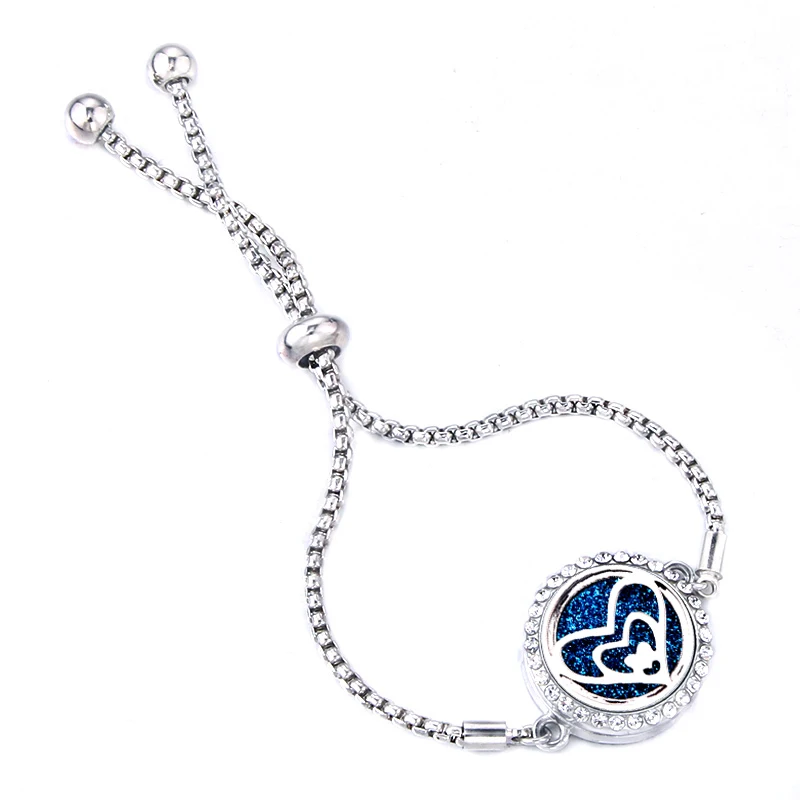 Креативный браслет с двойным сердечком регулируемый ароматизатором из эфирного