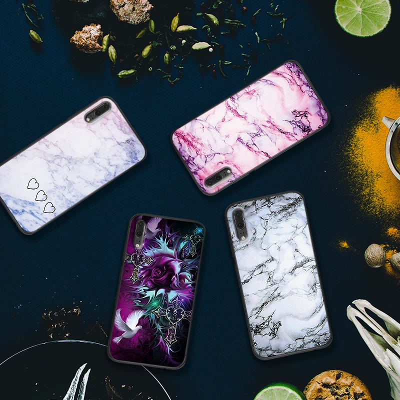 Для huawei Y6 Y7 2018 Y9 Prime 2019 Коврики 10 20 Pro Nova2 3 4 Lite Nova 2i 3i 5i Красивый Мраморный Мягкий
