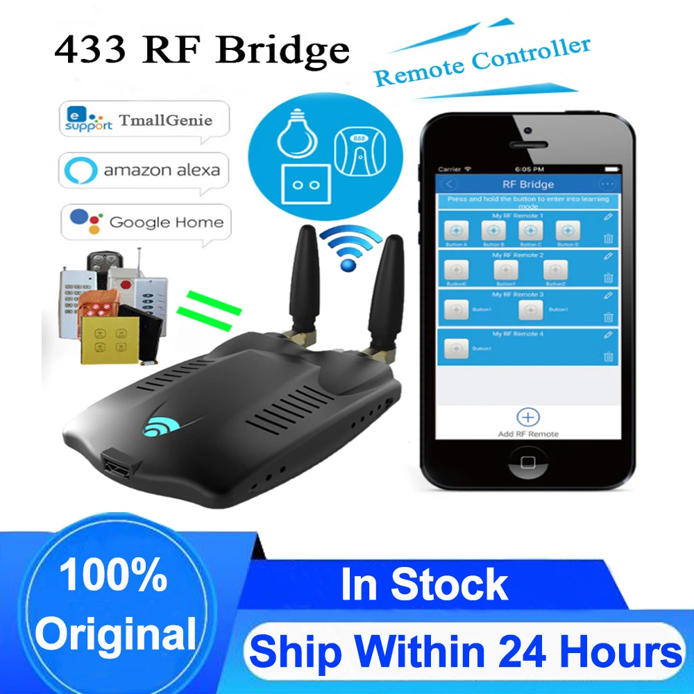 433 РЧ мост Wifi беспроводной умный дом универсальные занавески жалюзи гаражные