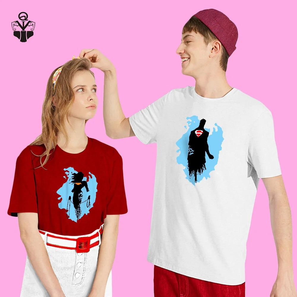 QIM Новое поступление 2019 парная футболка Одинаковая одежда для влюбленных Женский