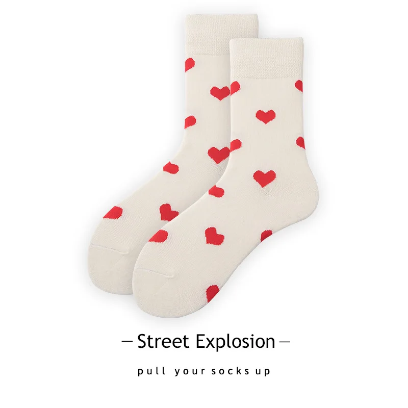 

New Korean Version of Sports College Style Men and Women In Cotton Socks Couples Tide White Stockings Street Fashion harajuku