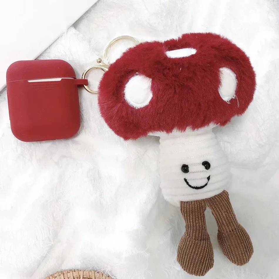 627-P 3D милый чехол для наушников Airpods, чехол с рисунком из мультфильма, вязаный плюшевый чехол для Apple Airpods, 2 чехла, аксессуары для наушников с плюшевой собачкой и кроликом - Color: 627-P