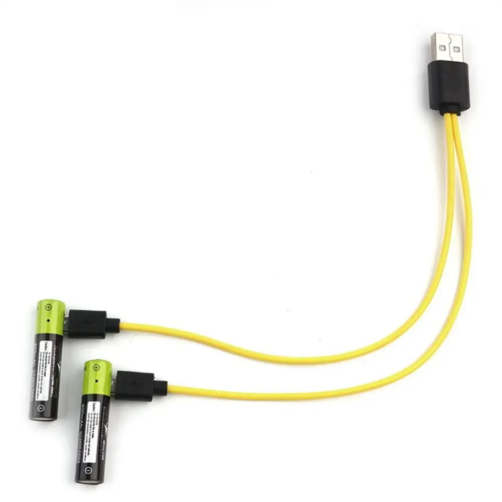 AAA перезаряжаемая батарея Znter 600mah Mirco USB 1,5 v перезаряжаемая литий-полимерная батарея с зарядным кабелем - Цвет: 2 battery with cable