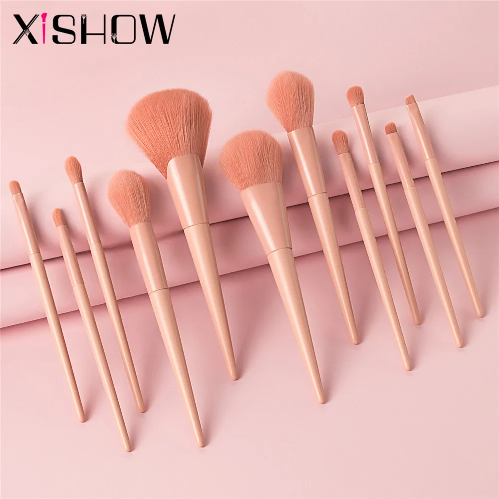 

Female Makeup Brushes 11pcs Proffesional Powder Foundation Eye Shadow Concealer Make Up Brush Set Beauty Cosmetics for Face