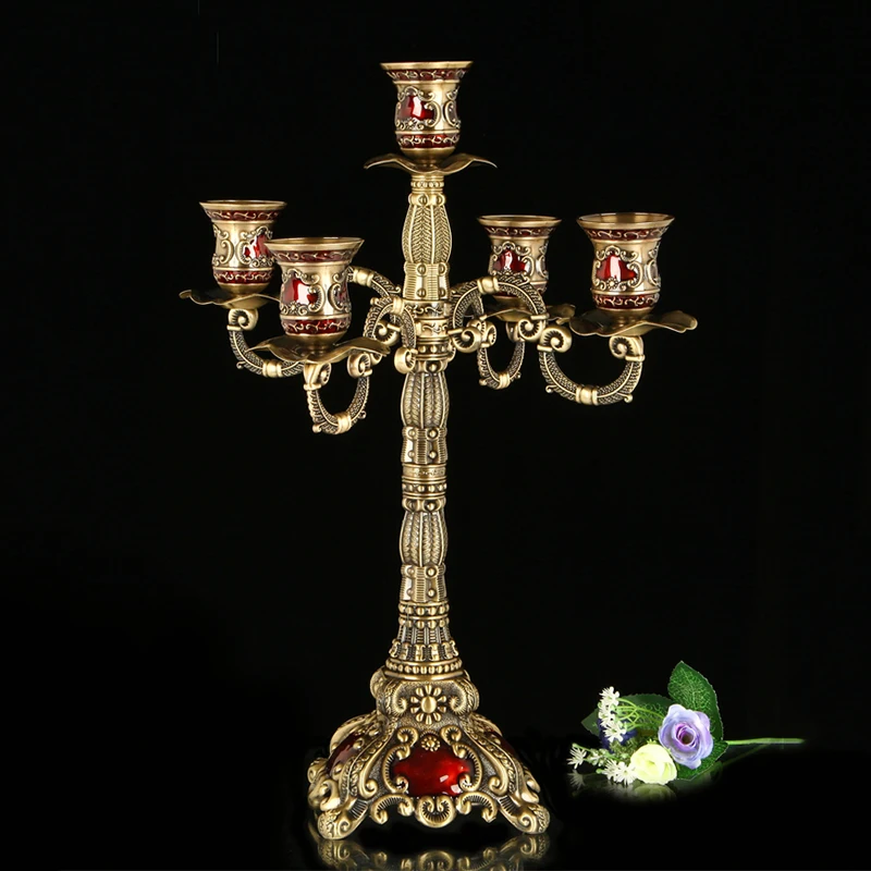 Европейский ретро металлический домашний декоративный подсвечник свадебный