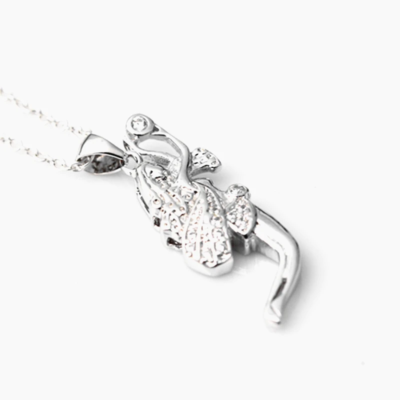 

Новый Серебряный кулон темперамент Женский Классический ручной работы Модные Крылья Ангела инкрустированный циркон ожерелье кулон