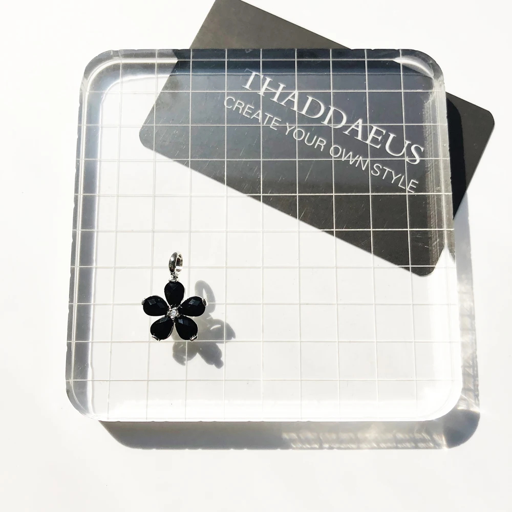 Подвеска с кристаллами и цветами черного цвета модные ювелирные изделия бренда