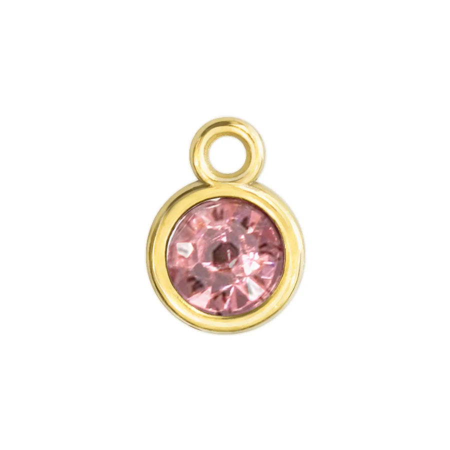 12p pink Цена 12 шт./лот золотой цвет Хрусталь Камень Амулеты с открытым кольцом Шарм Diy Аксессуары HC482 - Окраска металла: 12p pink