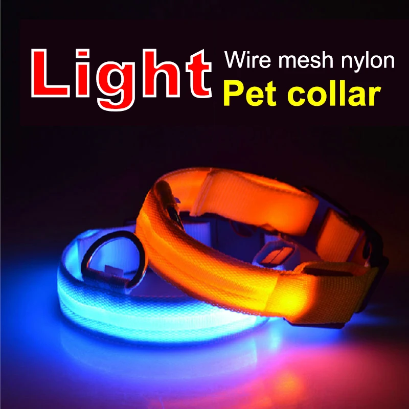 Светодиодный ошейник для собак USB зарядка избежания потери автомобильной аварии