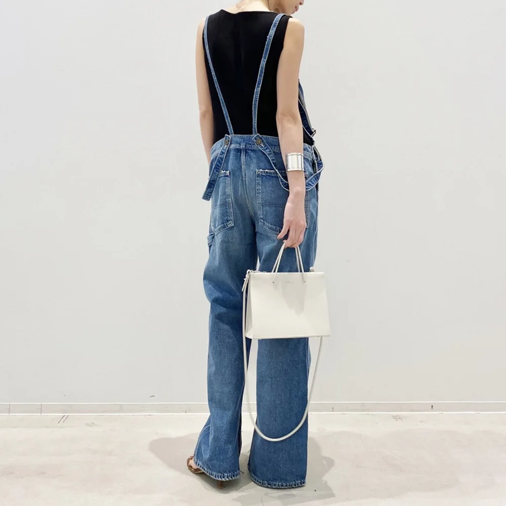 

Korean Japan Style Women Leisure Denim Jumpsuit Pockets Spring Summer Fashion Hot Selling Overalls Street Wear Pants Female OL