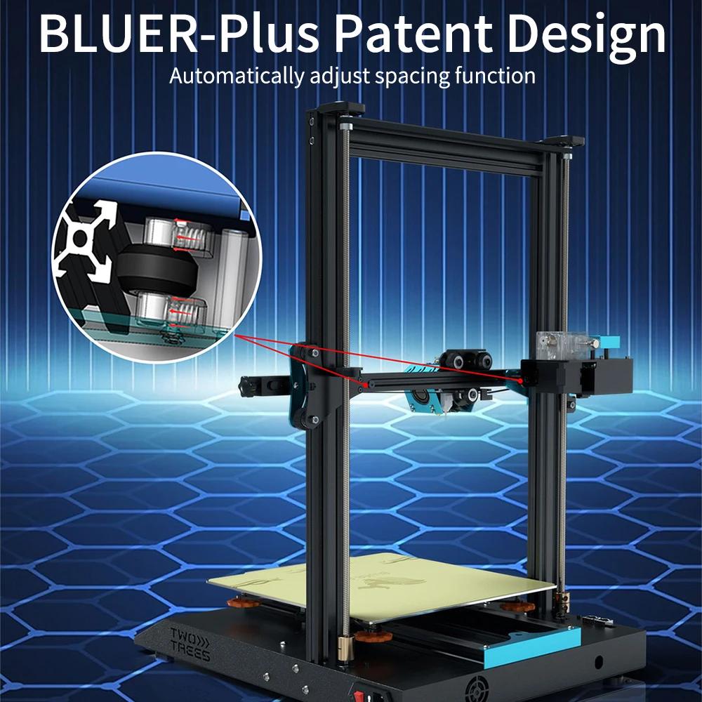 3D принтер TWO TREES BLUER PLUS размер 300*300*400 мм бесшумная печать MKS плата экструдер