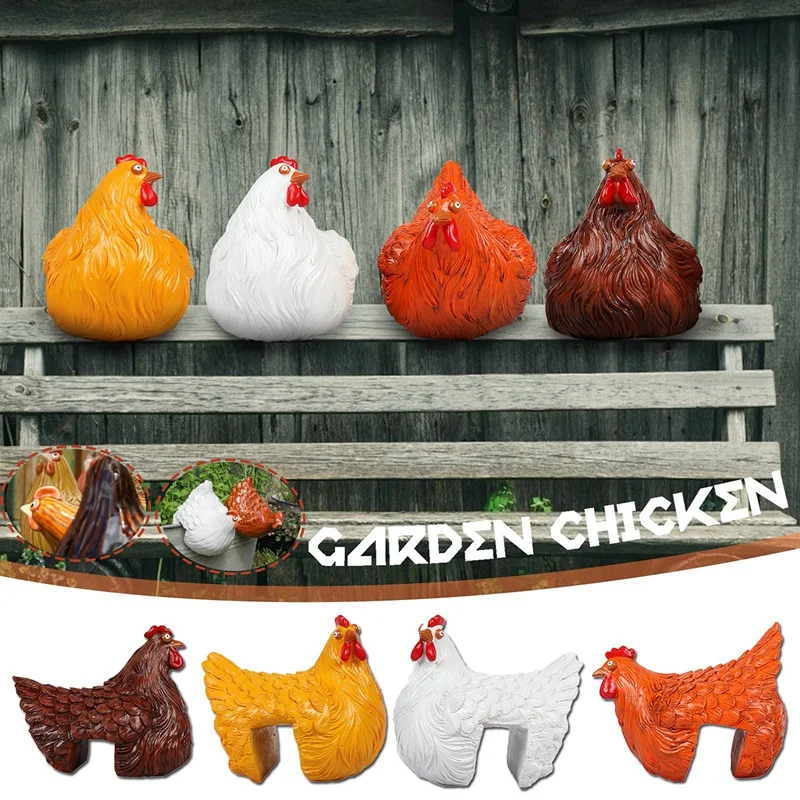 

AT69 -Resin Rooster Chicken Desktop Decor Rooster Garden Statue Chicken Yard Art Outdoor Decor Farm Animal Lawn Decor