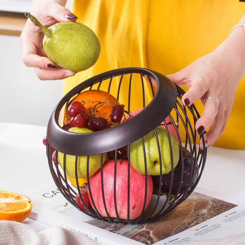 Железная корзина для фруктов круглая пустая Скандинавская Современная