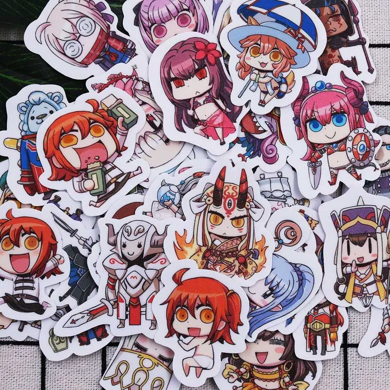 43pcs 43 шт. мультфильм FGO Fate/Grand Order аниме наклейки на чемодан косплей реквизит дорожный Багаж Декор Смешанные наклейки Подарки для женщин и мужчин - Цвет: 43pcs