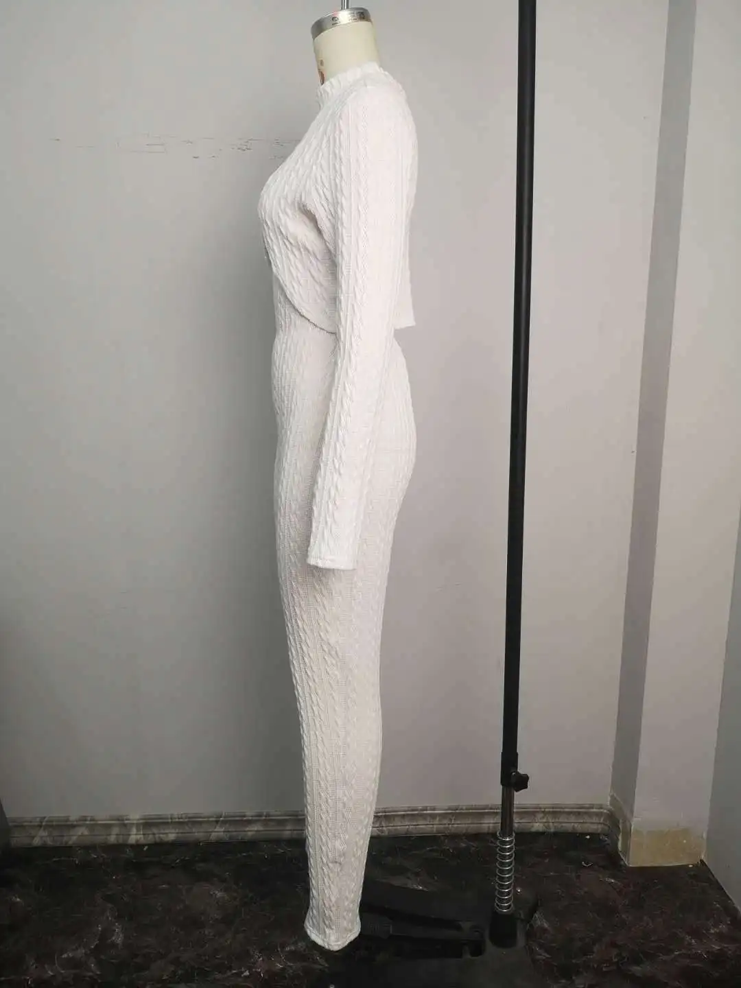 

2 Piece Women Knitted Sweater Sweatsuit Backless Jumpsuit Long Sleeve Coat Cloak Tracksuit Winter Clothes Wholesale Dropshpping