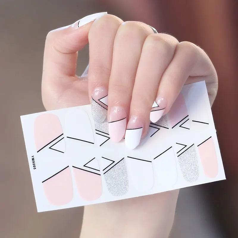 14 наконечников/лист красочные 3D наклейки для дизайна ногтей клейкие полные