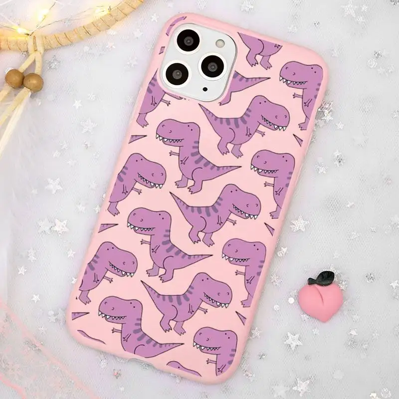 

dinosaur Phone Case Candy Color for iPhone 11 12 mini pro XS MAX 8 7 6 6S Plus X SE 2020 XR