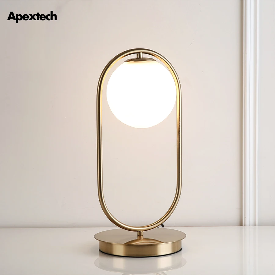 Оригинальный светодиодный Железный стеклянный шар настольная лампа