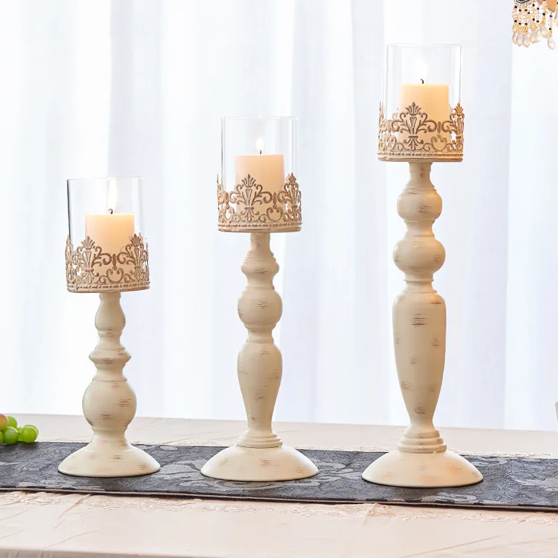 

Romantic European Candle Holder Minimalist Dinner Table Candle Holder Scented Centerpiece Porta Velas Home Decoration DF50ZT