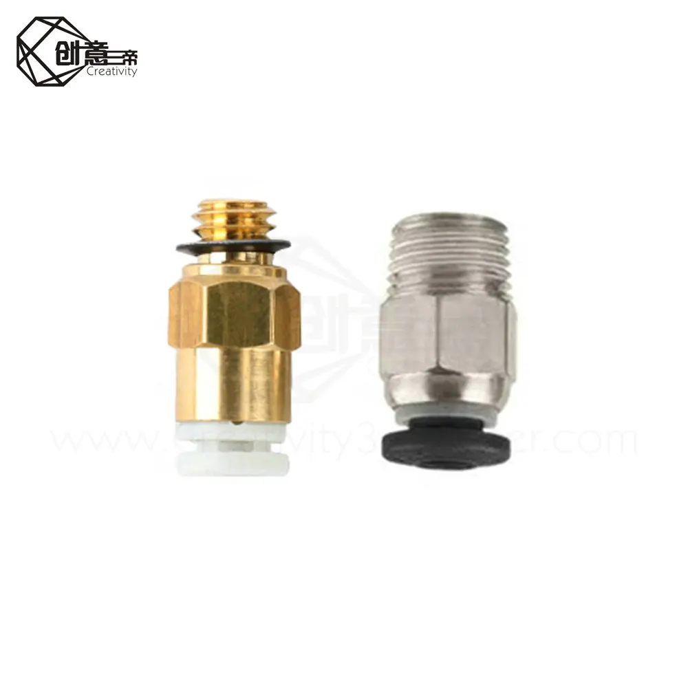 Трубы для 3D принтера Bowden из ПТФЭ 1 м + быстросъемный Фиттинг прямой пневматический