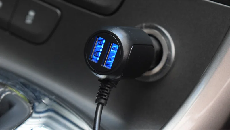 3 5 метров 5V 3.5A изогнутое мини USB Автомобильное зарядное устройство с 2 usb портами