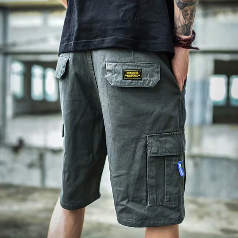

Casual Letter Pockets Hip Hop Summer Shorts for Men Cargo Half Pants Overalls Streetwear High Street Sports Loose Holiday Shorts