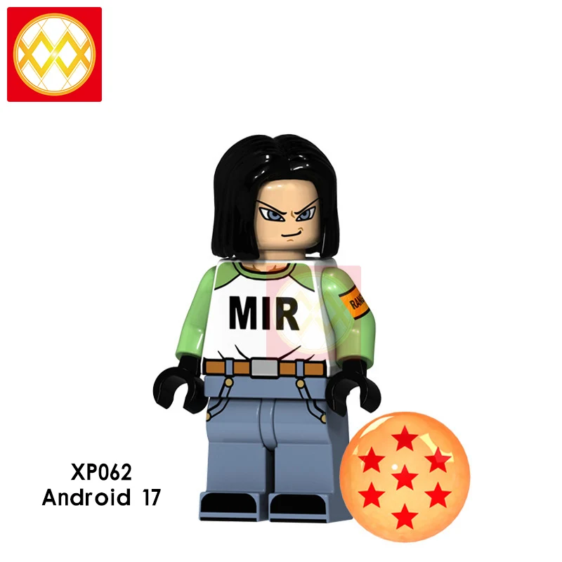 XP062 Android 17 Dragon Ball Z строительные блоки Гоку Вегета Мастер Роши криллин стволы супер Saiyans Аниме Коллекция игрушек для детей Подарки - Цвет: XP062 Android 17