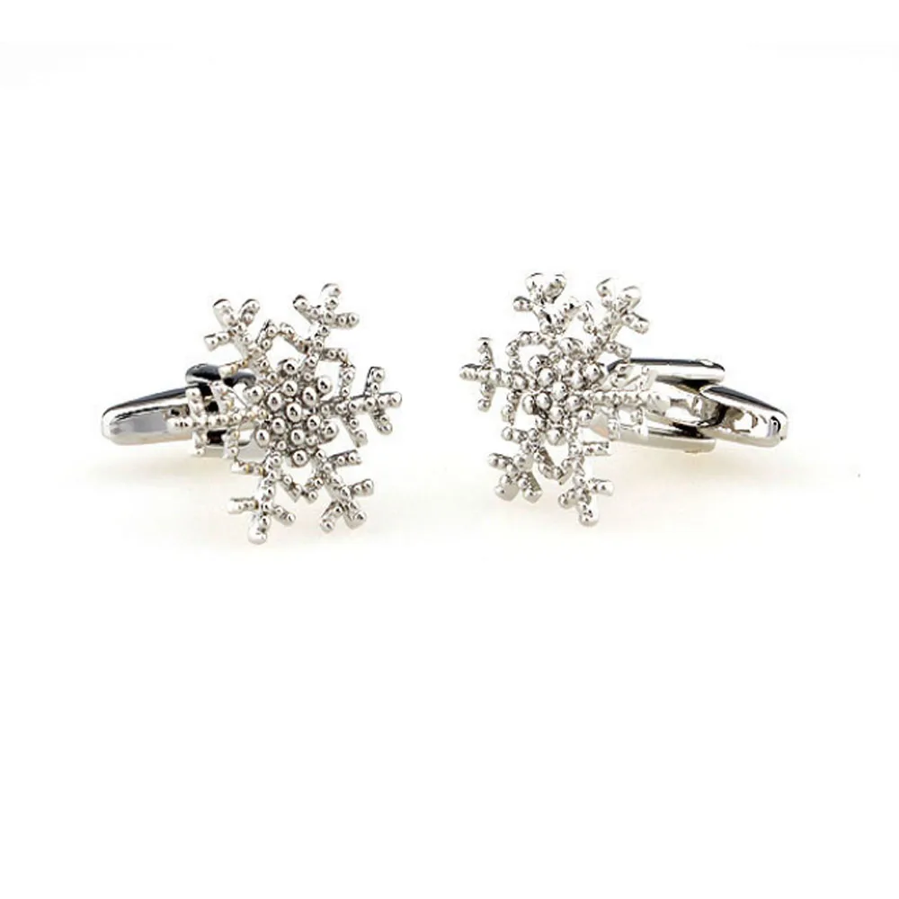 1 Pair Crystal Snowflake Cufflinks For Mens Shirt Brand Cuff Buttons Abotoaduras Gemelos Links And Gift Box | Украшения и