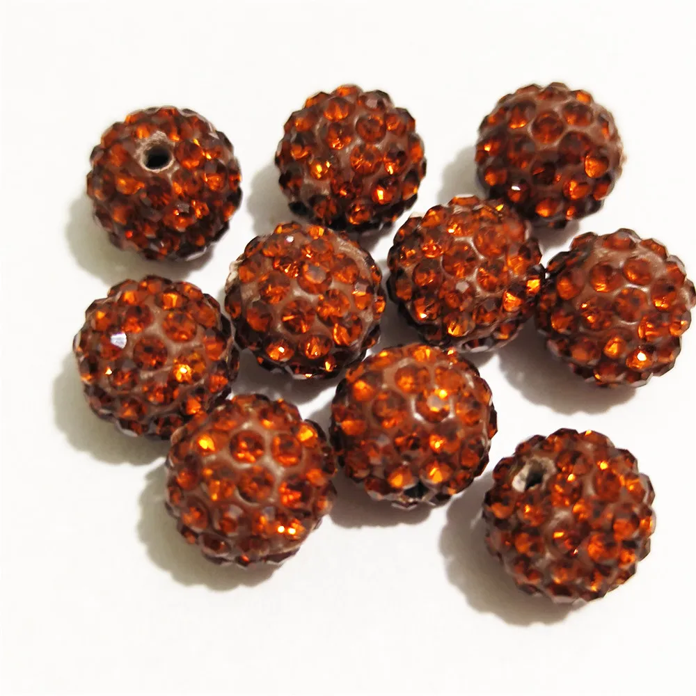 

Free shipping Brown10/ 12 mm rhinestone spacer beads round shape, suitable for needlework accessories jewelry making