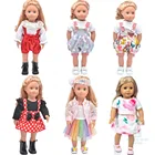 Одежда для куклы, блестящий пиджак, костюм в клетку, подходит для подарка девочке 45 см, американские кукольные аксессуары