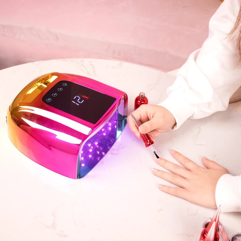 Gradient Shell 96W Cordless UV LED Nail Lamp Light Manicure Rechargeable Battery Nail Dryer For Curing Gel Polish Lamp Wireles enlarge