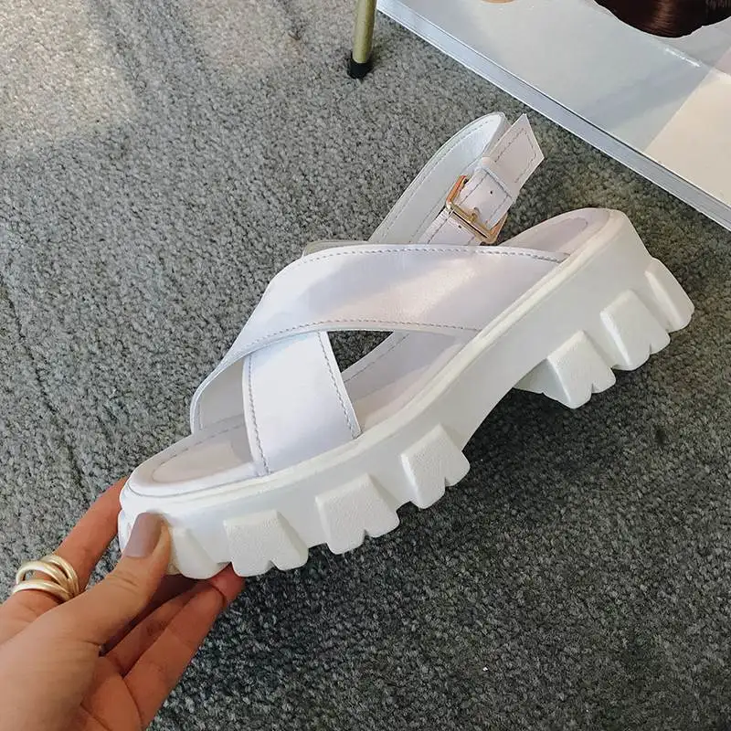 

Vichelo Hot peep toe natural leather high heels simple style European design young lady dating summer fashion sandals women L63