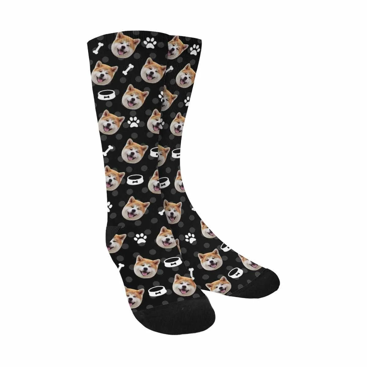 

Custom Face Bone&Footprint Sublimated Crew Socks