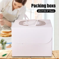 8 inch white baking box european style cake food box hot pressing process _wk