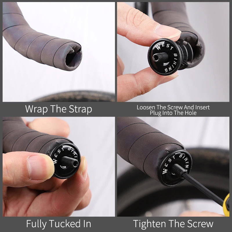 

WEST BIKING Bicycle Grip Handle Bar End Cap Handlebar Lightweight Road Bike Bar End Plugs For Handlebar Grip Accessories