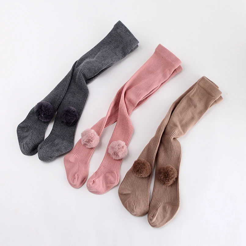 Милые дизайнерские колготки с помпонами для новорожденных мягкие дышащие