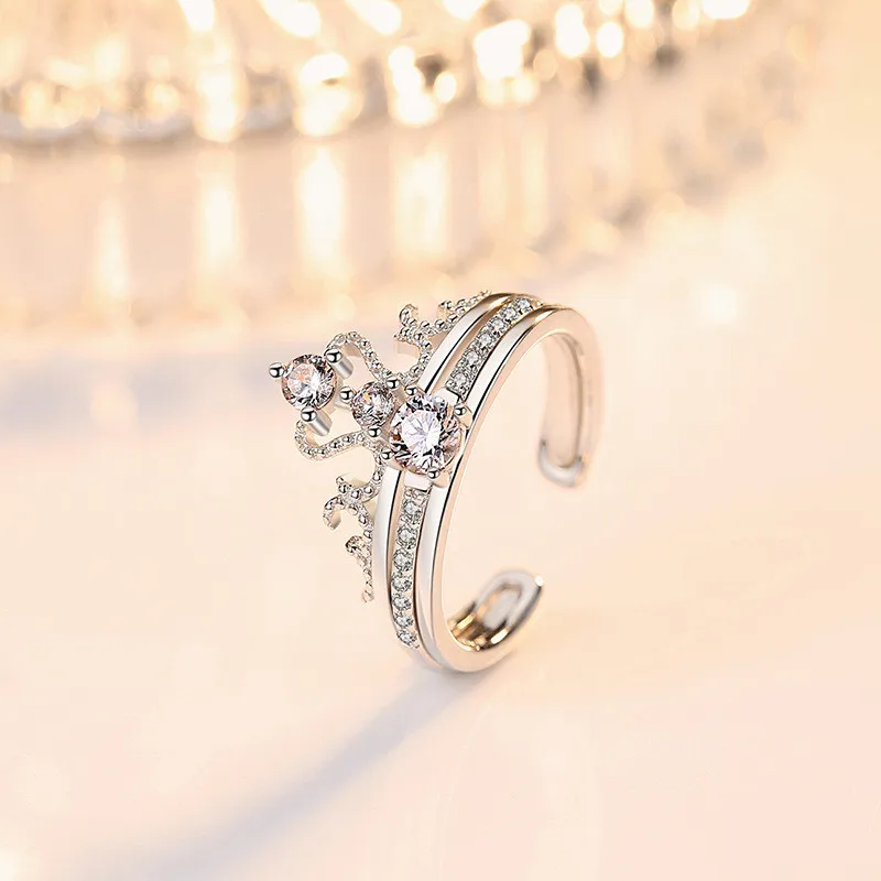 Блестящая Хрустальная корона женские кольца на палец ювелирные изделия тренд 2