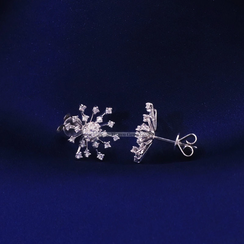 Tianyu Gems Jewelry Moissanite Gold Stud Earrings 10K Fine Accessories Classic Diamond Women Gifts Korean Trendy | Украшения и