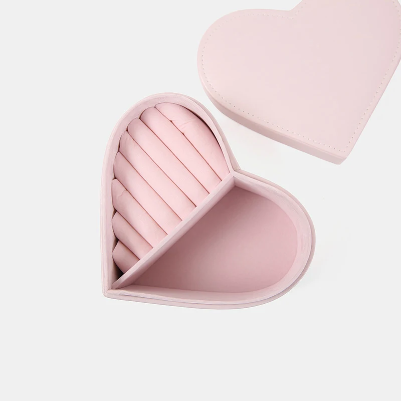 Маленькая кожаная коробка в форме сердца украшение для ювелирных изделий