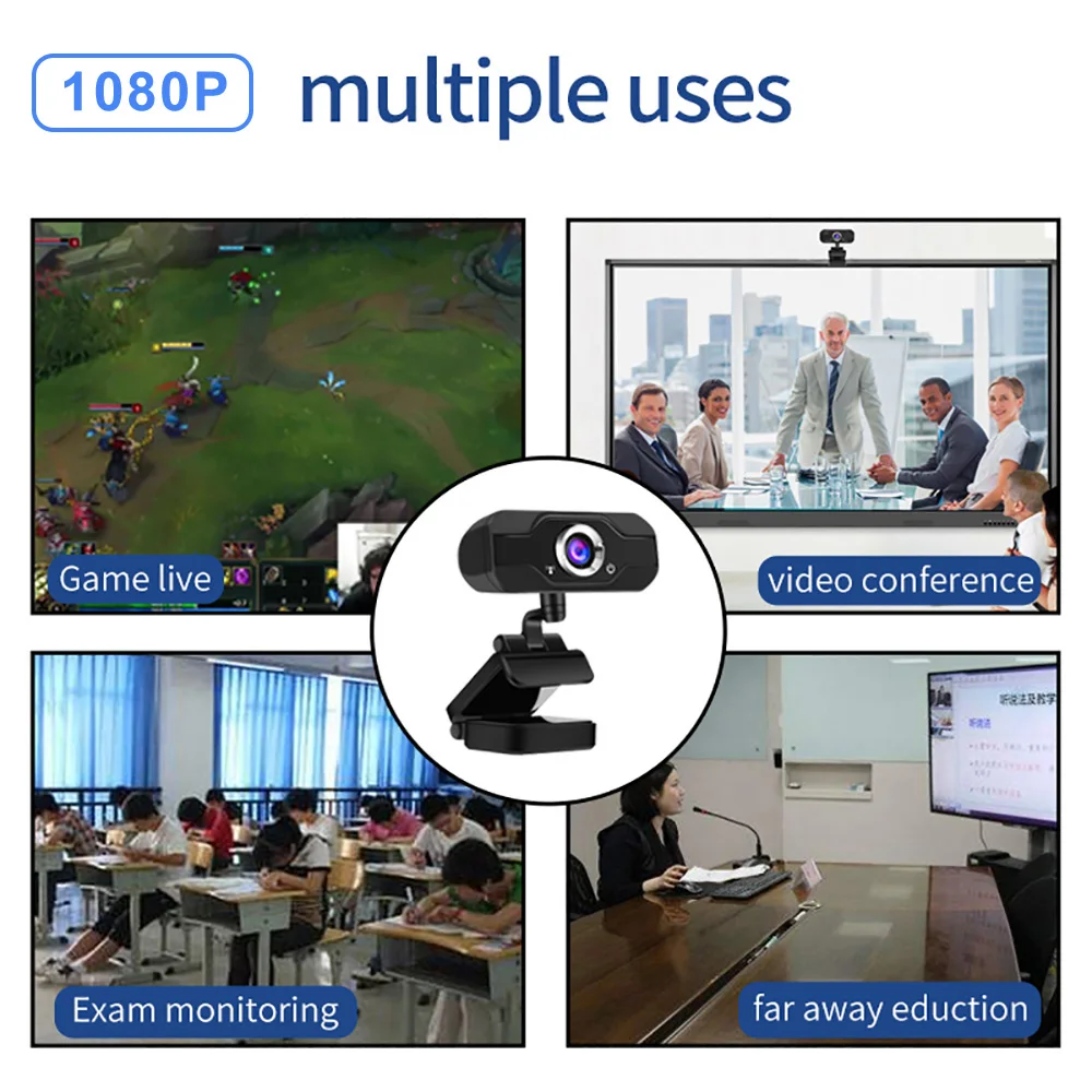 

webcam 1080p Mini camera web camara with microphone for pc usb camera For computer for Live Broadcast Video call Conference Work