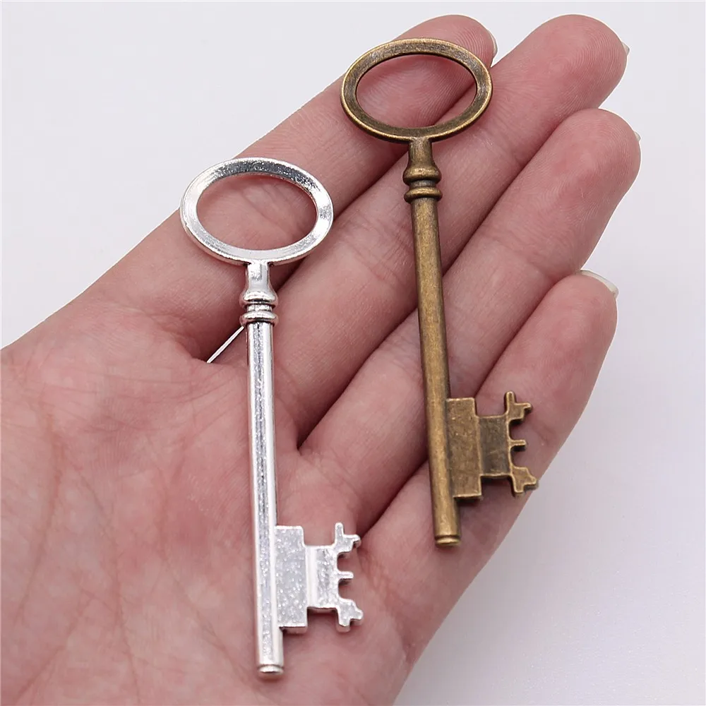 

2pcs 79mm Antique Bronze Decorative Key Charm Key Charms Men'S Key Charms For Jewelry Making