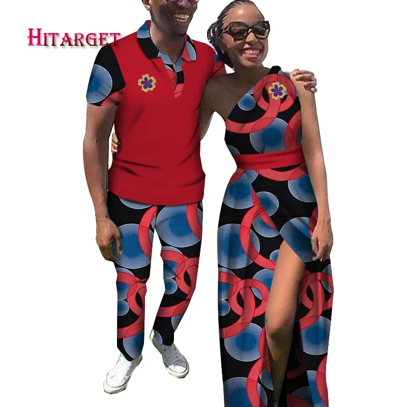 

2019 Милая Дашики для влюбленных, одежда для пар, подарок на день Святого Валентина, женское платье без рукавов, мужская рубашка, набор женских...