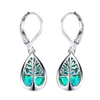 white blue green red opal opal earrings cute plant tree of life pendant earrings womens jewelry earrings wedding gifts