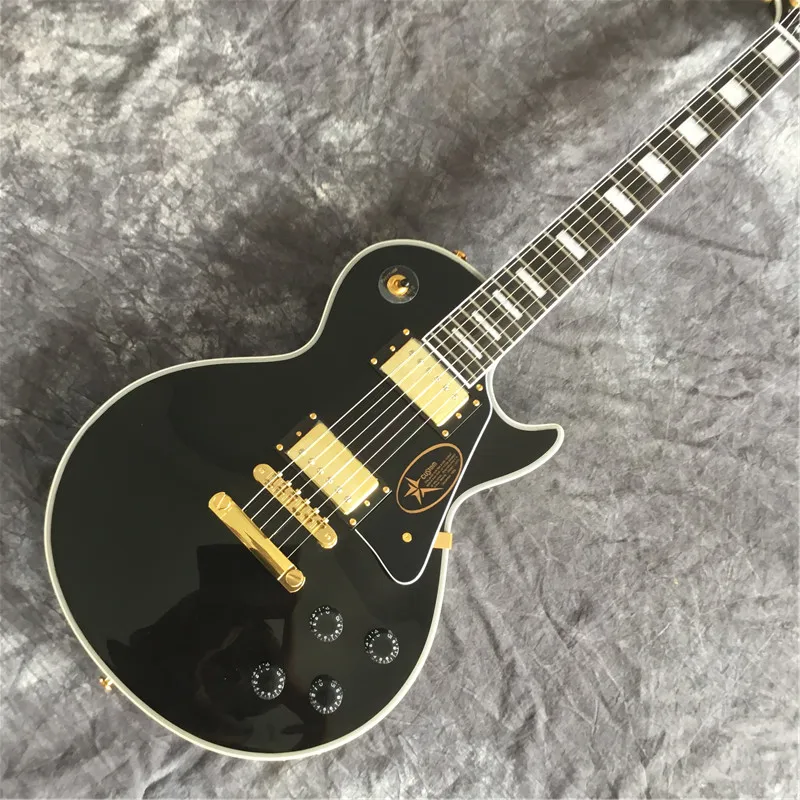 höchste qualität zum besten preis angepasst schwarz elektrische gitarre palisander griffbrett bindung zubehör gold stück free