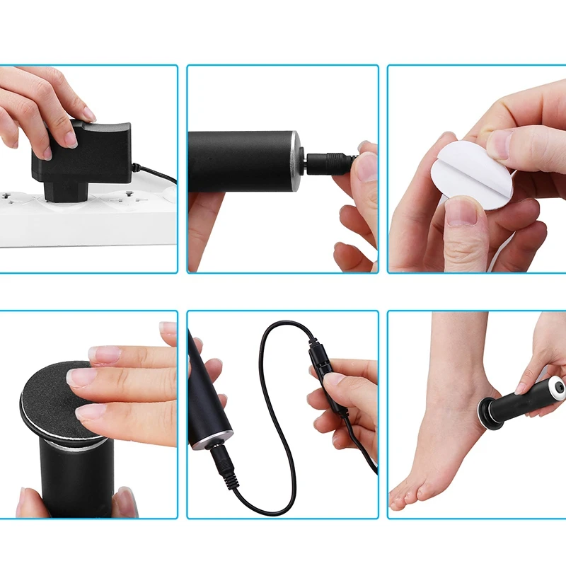 

AD-Electric Foot Care For Pedicure Electric Grinding Foot File Pedicure Dead Skin Heel-File Callus Remover Shaver Tools Replacem