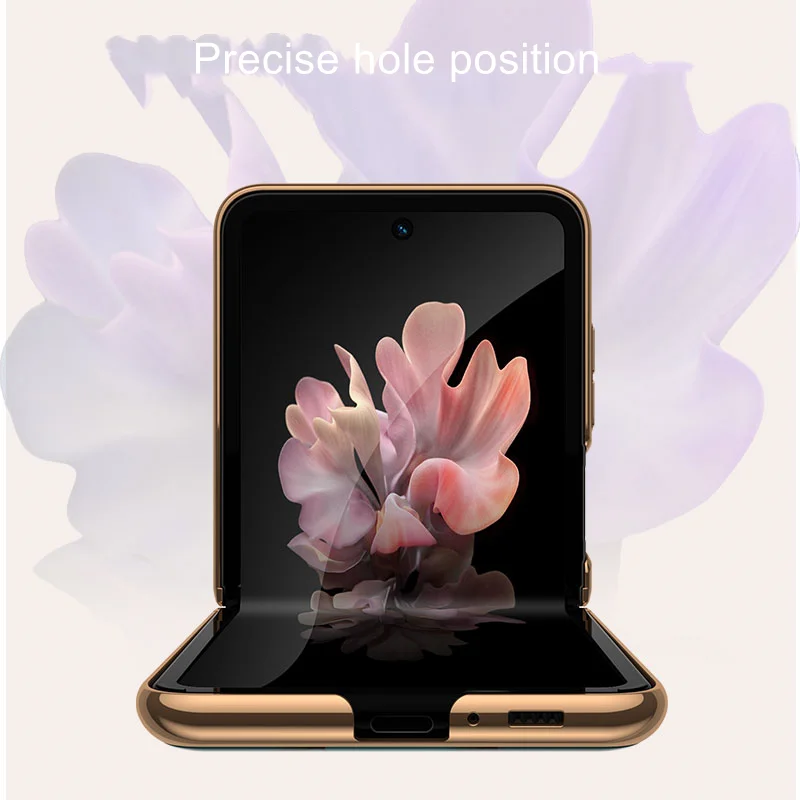 

Marble Tempered Glass Case for Samsung galaxy Z Flip 5G Phone Cover Bronze Frame Hard Glass Back Cover for Galaxy Z Flip