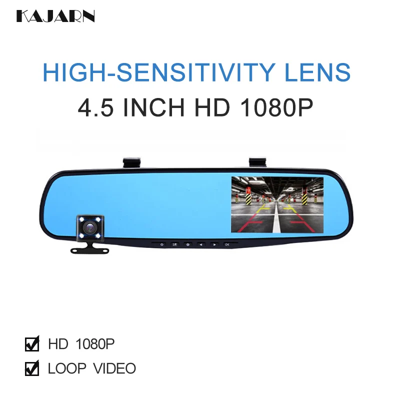 Автомобильный видеорегистратор Full HD 1080P ISP 4 5 дюйма автомобильная камера зеркало