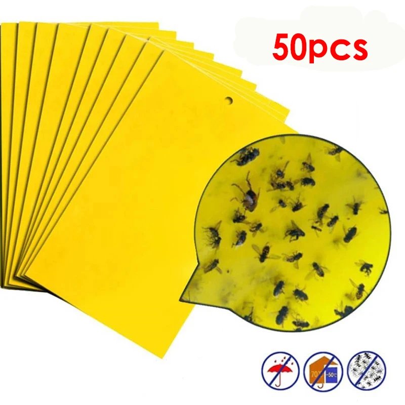 50 шт. прочные ловушки для мух ошибки липкая ловушка ловли тли убийцы насекомых