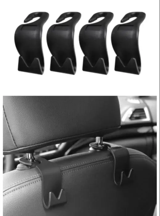 

Universal Car Headrest Back Seat Hook 1/2/4pcs Seat Hanger Vehicle Organizer Holder for Handbags Coats Purses and Grocery Bag